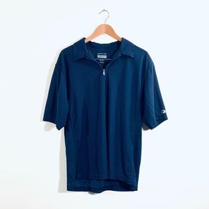 HOST PICK Reebok Active Zip Polo Shirt in Navy